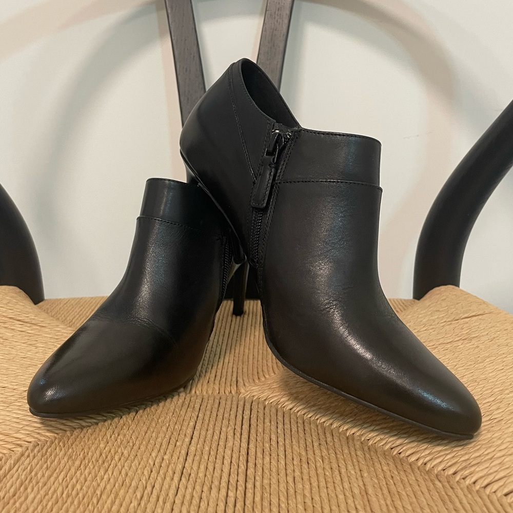 Cole Haan Stiletto Pointed Bootie, Black, Size 8